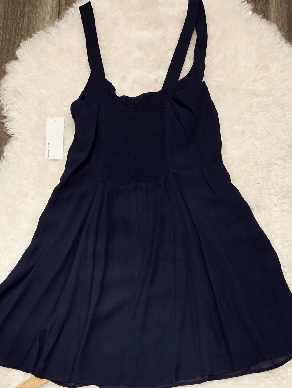 Reformation Tai Dress Navy - Size 10 - Picture 6 of 6